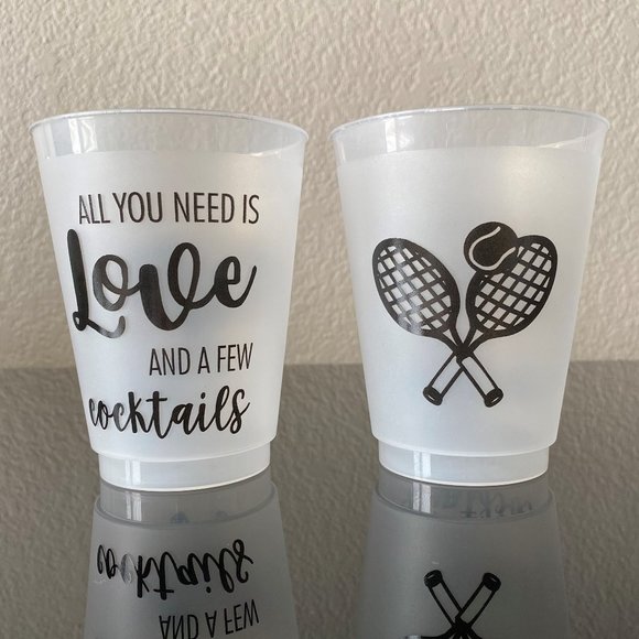 Frosted Flex Love & Cocktails Tennis Cups - Picture 1 of 2